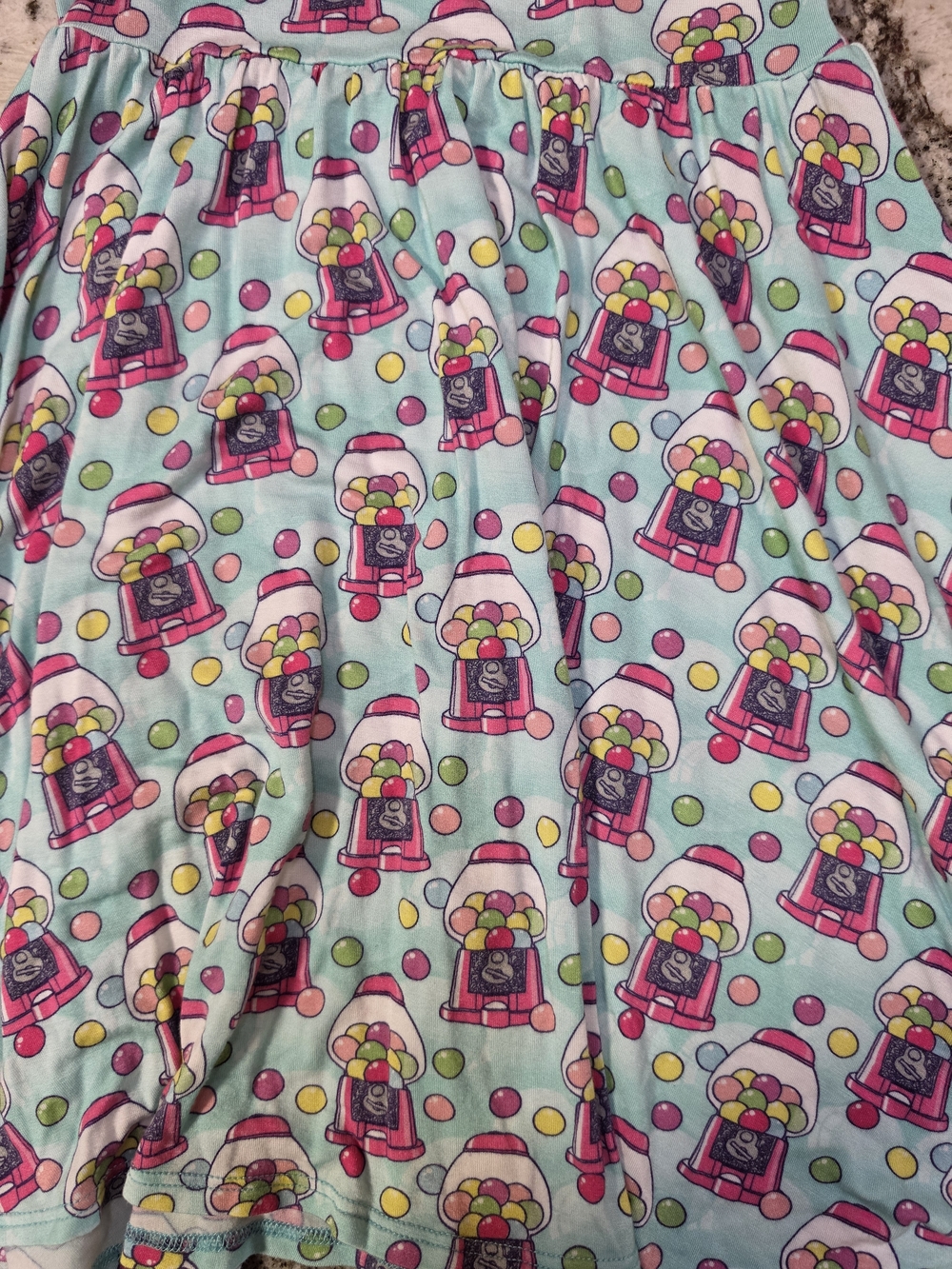 Posh Peanut Bamboo Light Blue Gumball Print Twirl Dress Summer Spring 4t - Picture 3 of 5